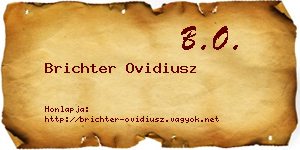 Brichter Ovidiusz névjegykártya